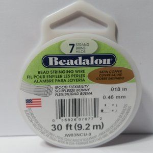 Bead Stringing Wire Satin Copper 30 Feet 0.46mm